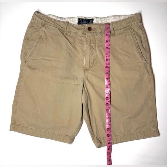 Abercrombie & Fitch Mens Khaki Chino Cotton Casual Classic Shorts Size- 34 - Picture 3 of 5
